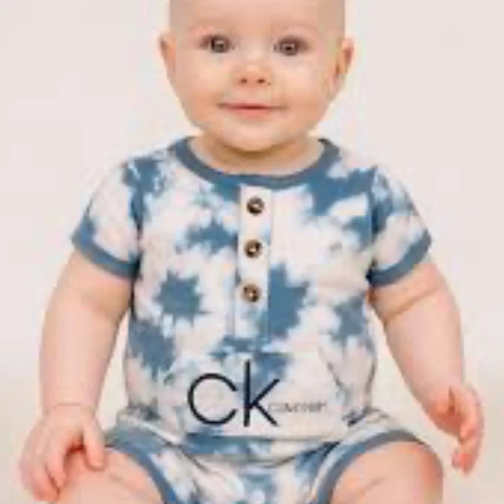 Calvin Klein‎ Tie Dye Romper 3–6 Months Blue White CK Logo